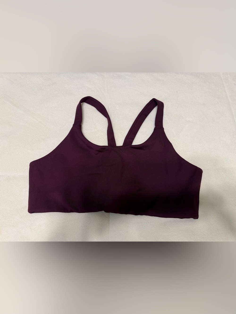 Girlfriend Collective Lou Deep‎ V-Back Sports Bra in Plum XL